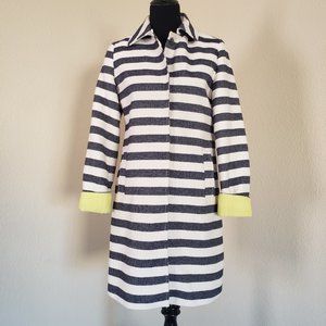 Spring Coat Long Trench Jacket Striped Cuffed